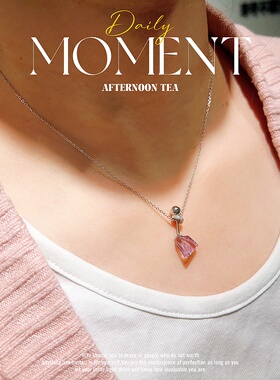 天然紫水晶项链女款小众高级感锁骨链原创设计中款颈链原创中款