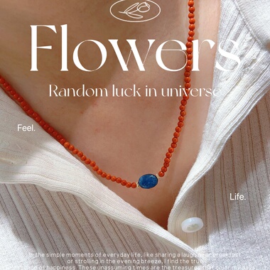 新中式南红蓝晶石3mm长款项链