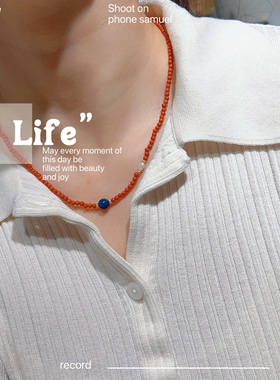 新年本命年南红珍珠锁骨链