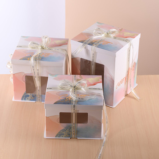 生日蛋糕盒子包装盒6寸10寸8寸12寸单双层加高方形定制透明纸盒