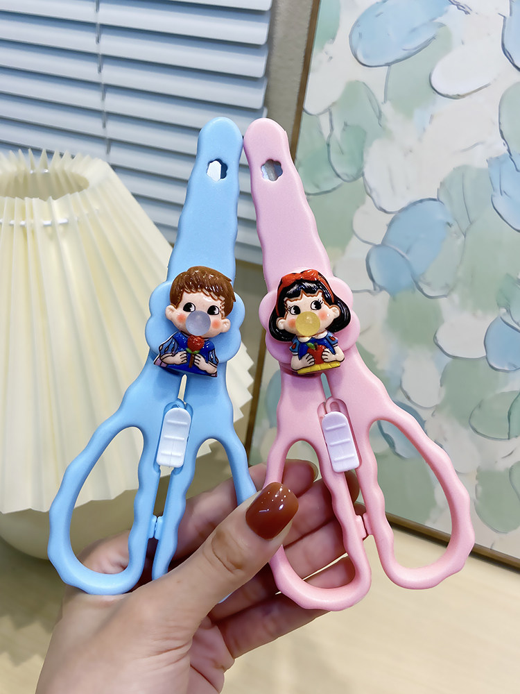 가정용 식품 용 이유식 가위 스테인레스 스틸 어린이 특수 가위 휴대용 의학 가위는 고기와 국수를자를 수 있습니다