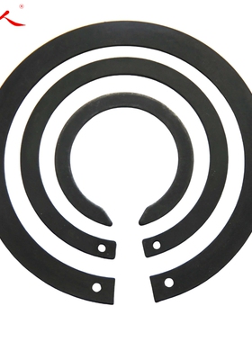 65锰俄标13940带孔压扁轴用钢丝挡圈无耳轴承止动环卡簧 φ8-200