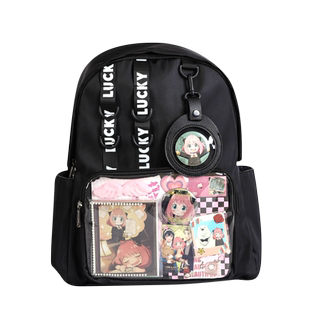 蓝果痛包双肩大容量吧唧谷子夏季新款透明痛层初高中生书袋痛书包