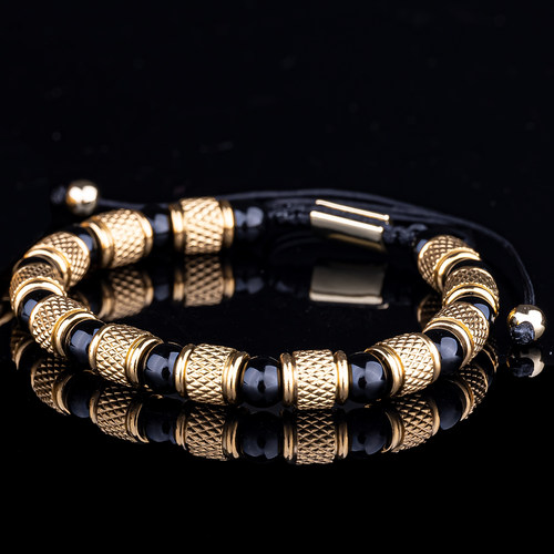 男女手链虎眼石不锈钢可调节手工编织时尚DIY小众欧美风格饰品