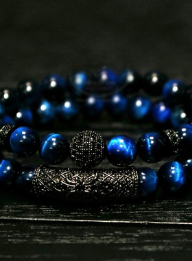 diy全新欧美风男子珠宝虎眼石