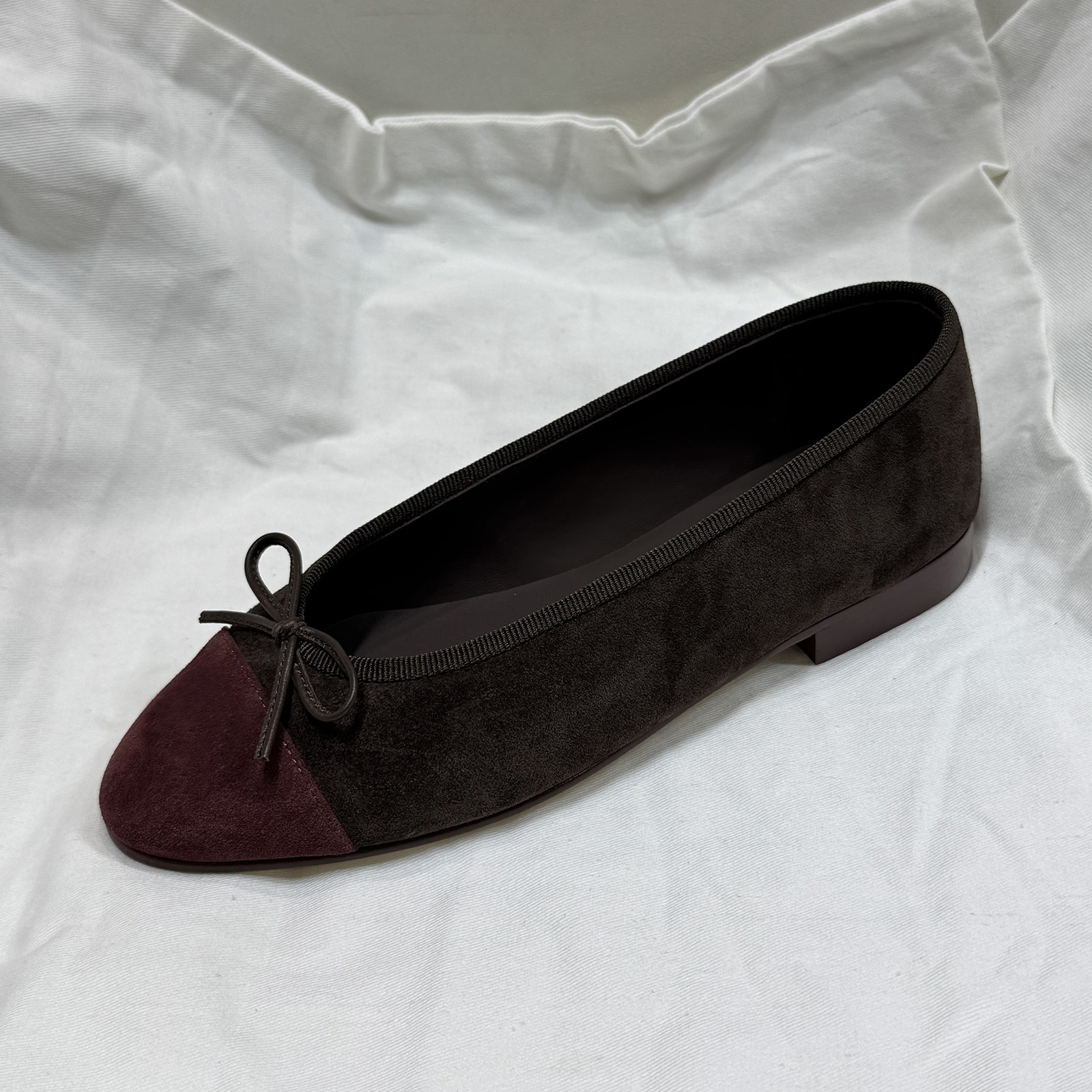 2026新款法式复古蝴蝶结麂皮芭蕾舞鞋圆头真皮浅口平底鞋单鞋女,女鞋,时尚芭蕾鞋,淘宝优惠券,粉丝福利购,淘宝优惠卷