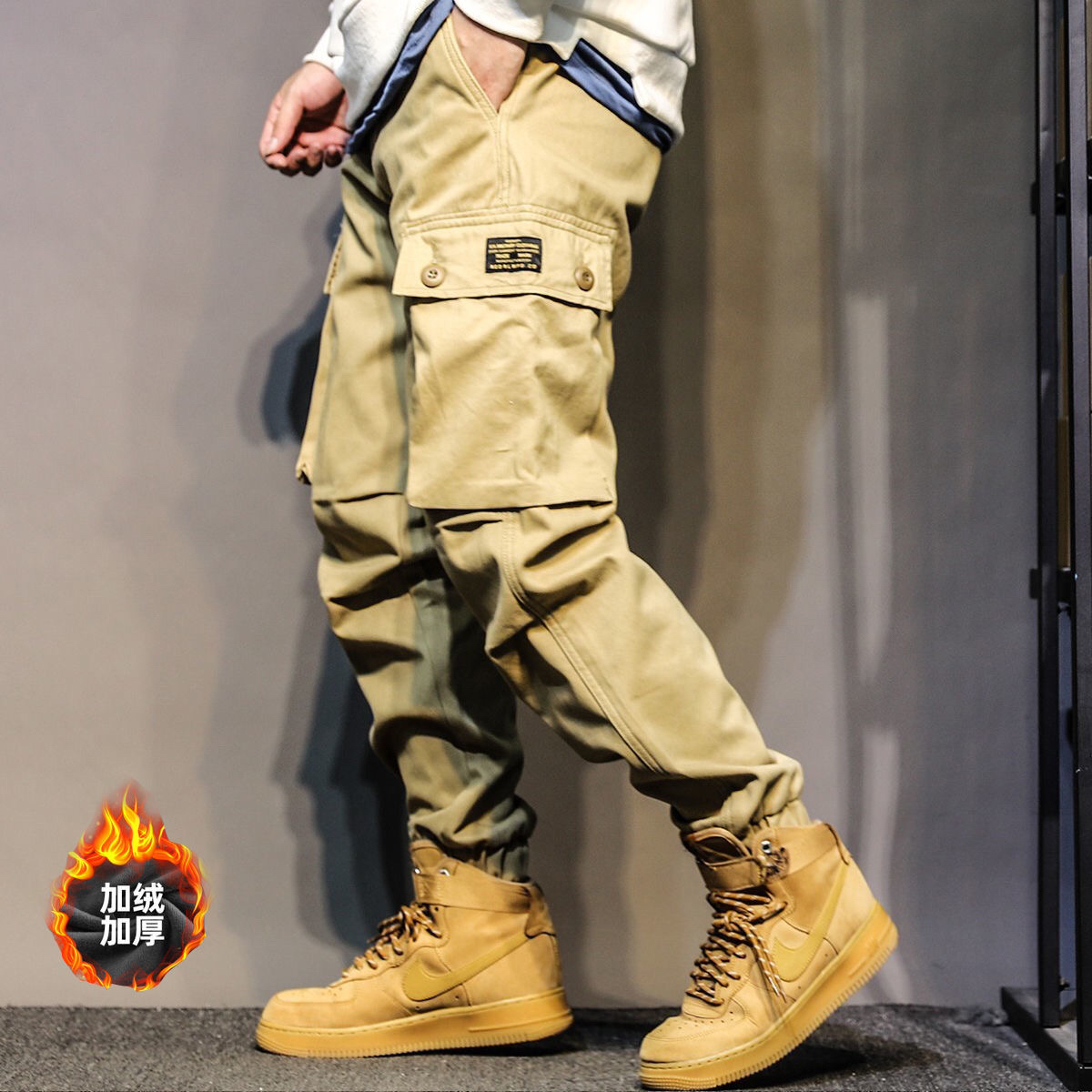 美式复古重磅工装裤男