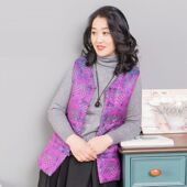 新年中老年唐装 玉想 女装 中式 盘扣上衣加肥加大棉马甲 送给妈妈