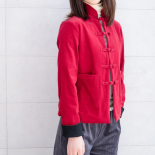 汉服国学女装 玉想 原创唐装 中式 对襟盘扣宽松夹单上衣 小欢喜