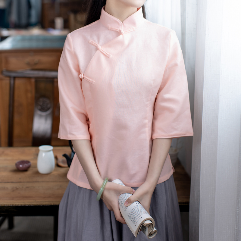 玉想回首中式少女旗袍上衣