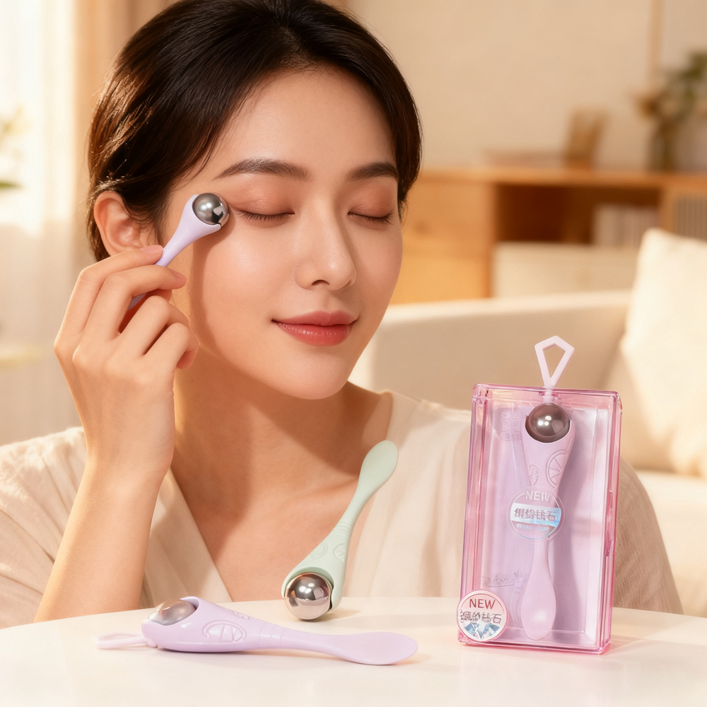 拉美拉不锈钢眼部按摩器滚珠按摩仪手动脸部穴位按摩