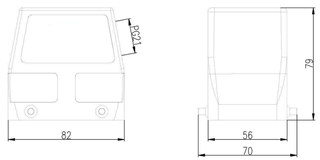 32芯 重载连接器 侧出线外壳 H32A-TS-PG21 PG29 M25 M32 M40