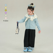 宝儿绵羊毛休闲百搭长袖 新款 外套 2026春季 大耳象女童纯色毛衣开衫