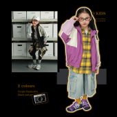 休闲潮流上衣 宝儿百搭冲锋衣长袖 大耳象女童拼色刺绣外套秋季 新款