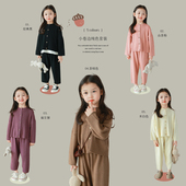 新款 春季 ＆毛线萝卜裤 大耳象女童小卷边纯色毛衣开衫