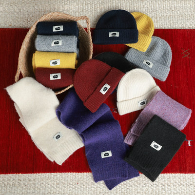 utouto大耳象女童毛线帽毛线围巾2025冬季新款宝儿弹力针织帽子