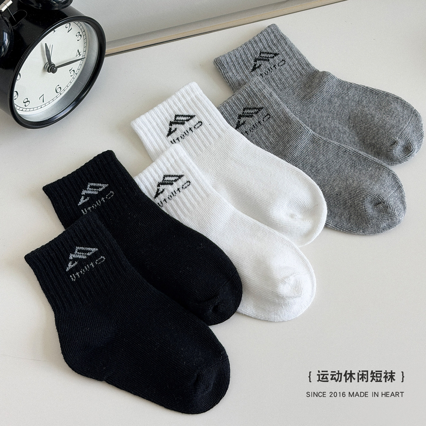 大耳象女童运动休闲短袜2026夏季新款宝儿百搭中筒弹力吸汗袜子