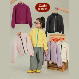 utouto大耳象女童休闲撞色拉链外套2025冬季 宝儿百搭厚上衣 新款