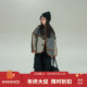 大耳象女童拼接毛呢外套冬季 新款 宝儿加绒羊毛保暖加厚复古上衣