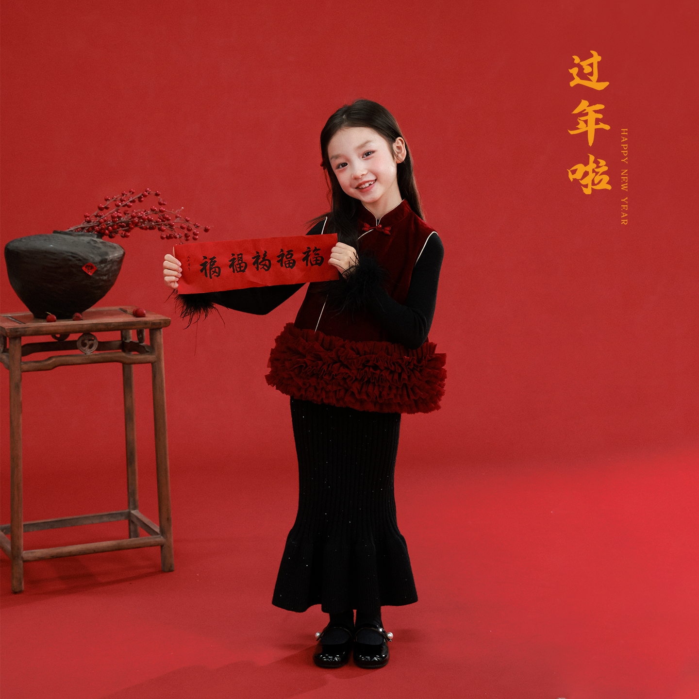 utouto冬季两色丝绒网纱上衣