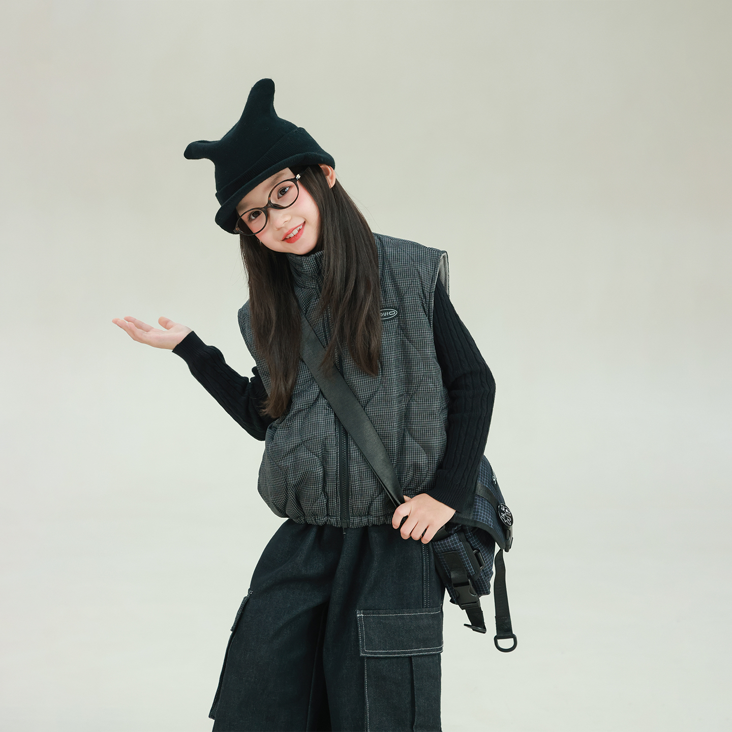 utouto冬季小标格子棉服马甲