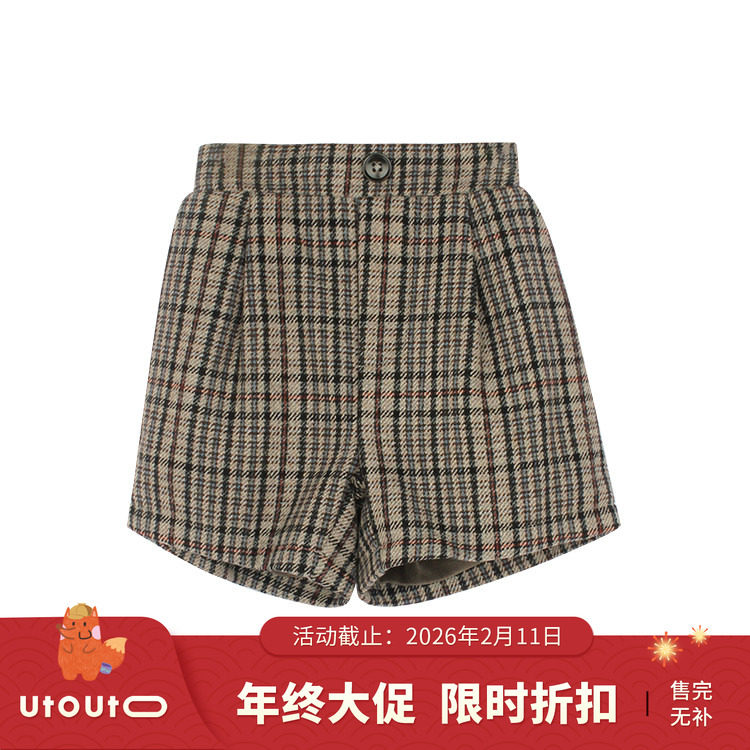 大耳象女童毛呢格子短裤不退不换,童装/婴儿装/亲子装,裤子,淘宝优惠券,粉丝福利购,淘宝优惠卷
