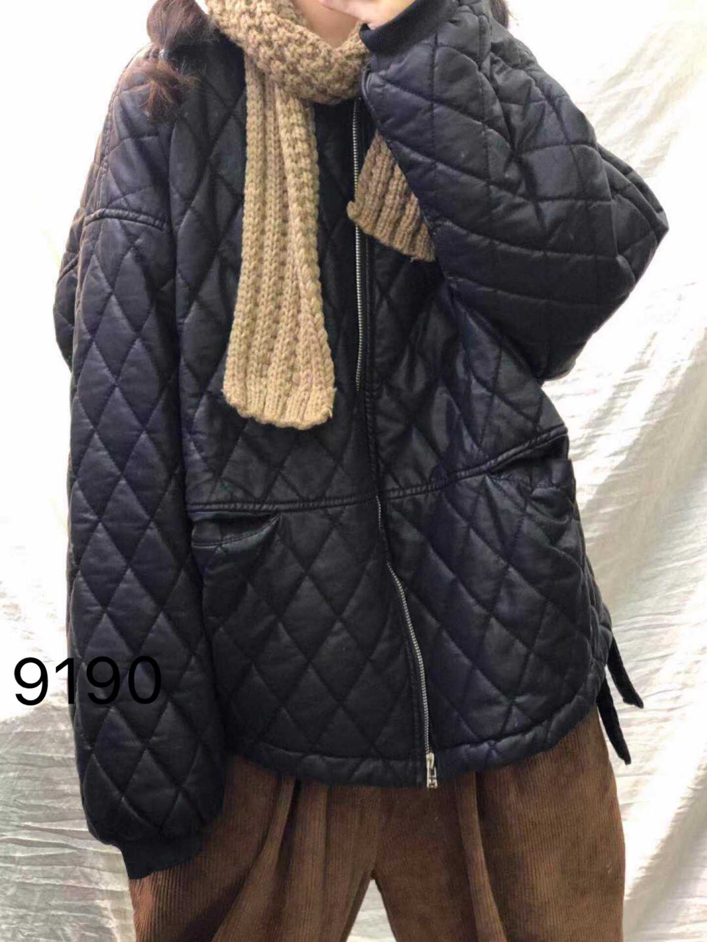 fx.hpg宽松版菱形格棉衣外套