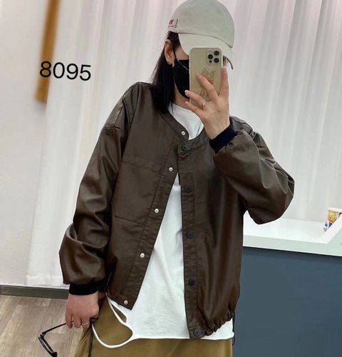 FX.HPG秋款文艺宽松立领皮U休闲百搭外套女皮衣时尚夹克薄款显瘦