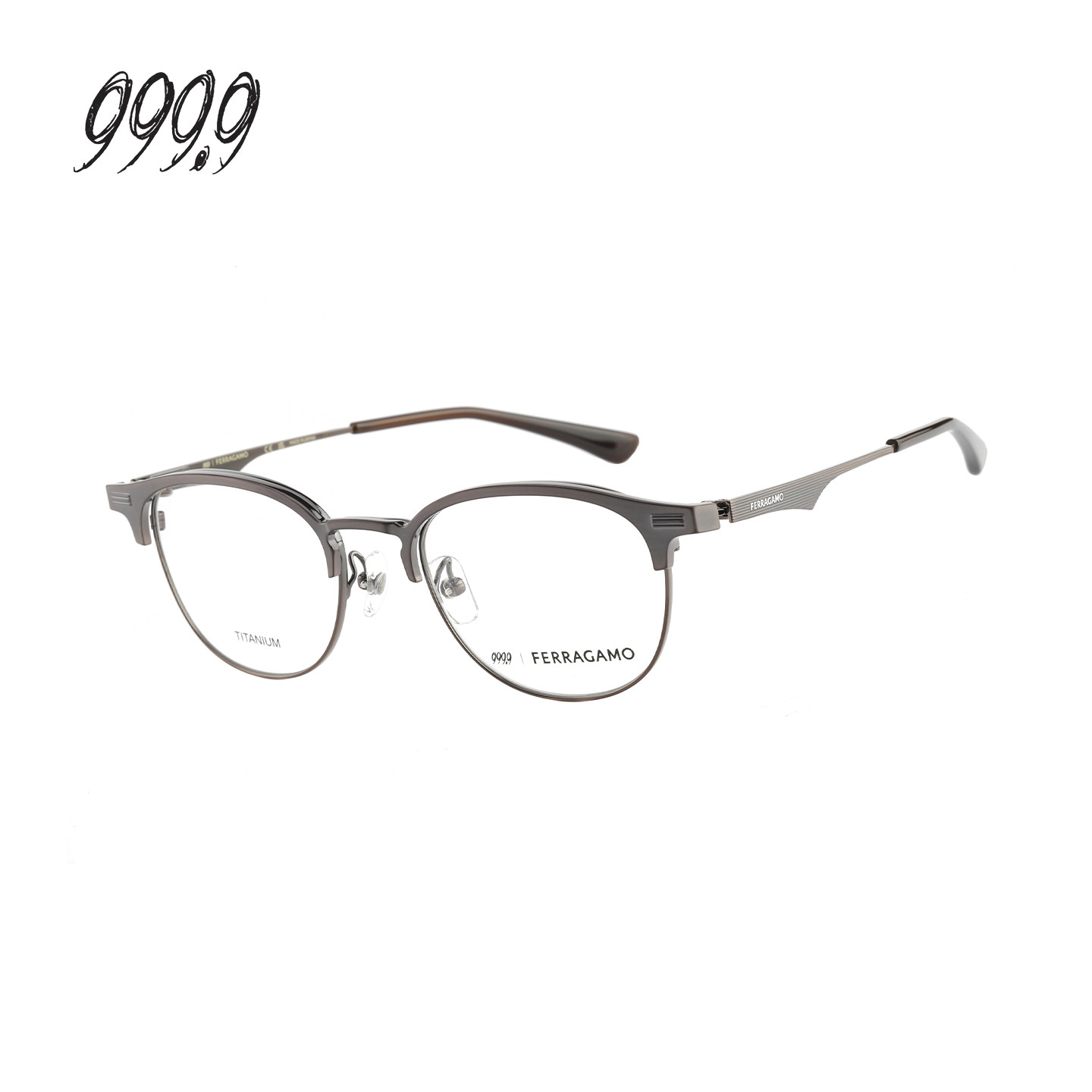 【门店自提】999.9xFerragamo联名款眼镜架男黑框近视镜架SF9011