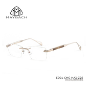 MAYBACH迈巴赫眼镜框男无框水牛角18k金电镀钛架ED01 门店自提