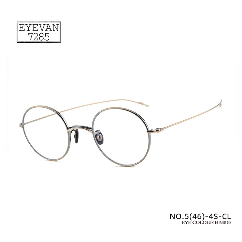 EYEVAN7285眼镜框金丝超轻钛金属圆形手工专业近视配镜架男女NO.5