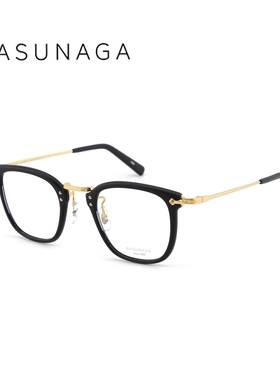 【正品】增永眼镜框MASUNAGA男方形近视女日本手工复古钛 GMS-806