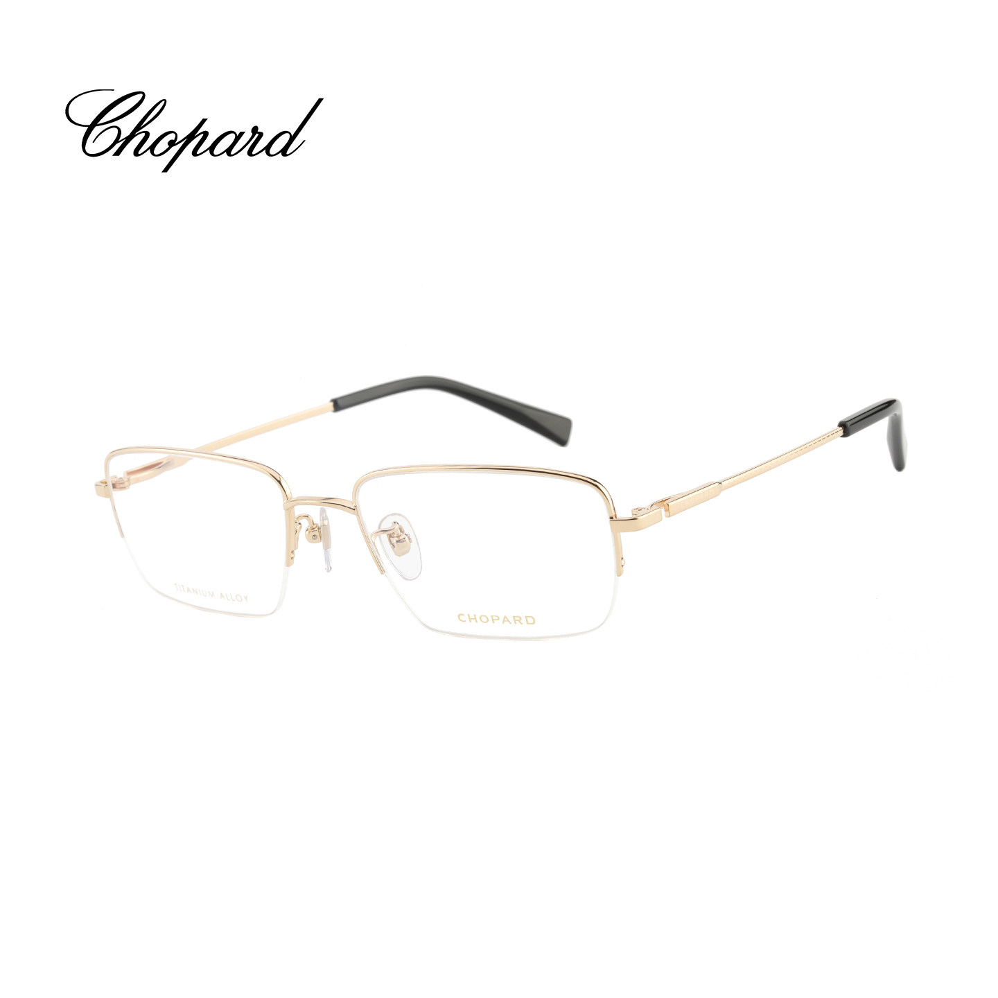 【门店自提】CHOPARD萧邦眼镜框男方形半框钛金近视眼镜架VCHM23J