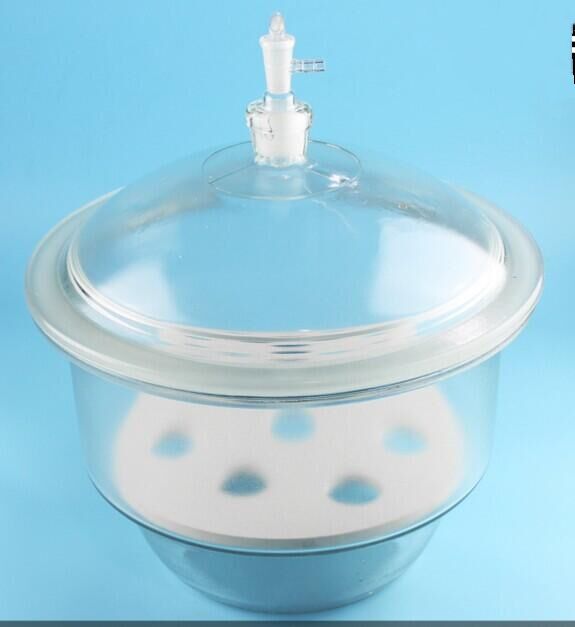 实验室真空干燥器240MM化学试验用品 真空玻璃干燥器皿透明附瓷板