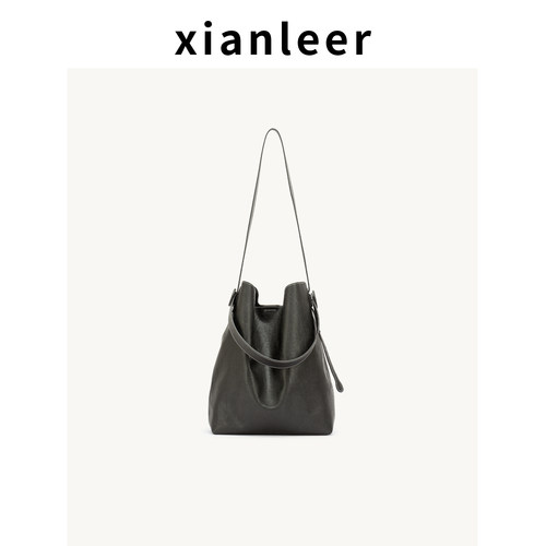 【2026新款】XIANLEER香蕾尔真皮菜篮子水桶包通勤单肩斜跨子母包