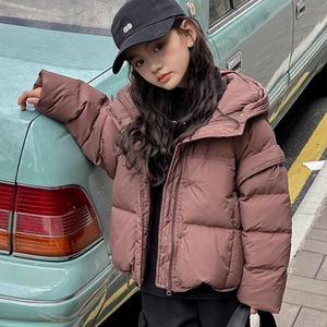 冬季儿童羽绒服男女童宝宝新款连帽短款加厚保暖中大童可脱卸外套