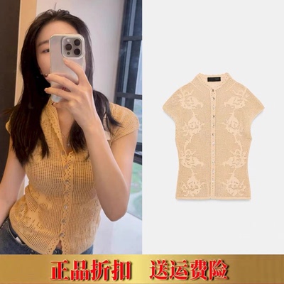 夏新女辣妹风镂空蕾丝收腰短袖衬衫薄款开衫好看短款上衣2893030