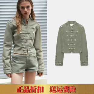 ZA家女新款拿破仑美式轻工装舒适面料纽扣饰修身外套上衣 5252072