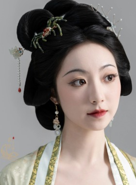 【浮生若梦】【16年6月款补货】岫玉小金鱼发钗-200103【现货】