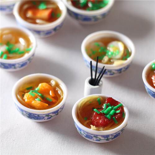 娃娃屋小布仿真青花瓷面条筷套餐