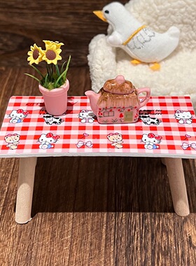 1:12娃娃屋Dollhouse迷你微缩OB11/BJD场景木质家具客厅Kt茶几