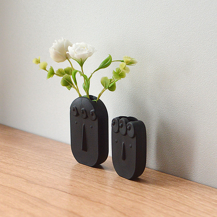 娃娃屋迷你微缩人脸花瓶塑料花瓶