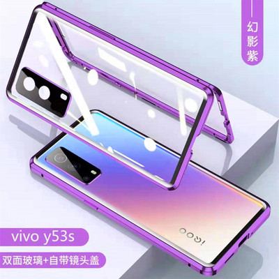 适用vivoy53s手机壳新款双面玻璃t1镜头全包防摔y53st2磁吸保护套