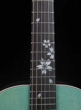 YAMO 雅木吉他36寸旅行吉他樱花系列面单民谣吉他绿色款YA-1NAX