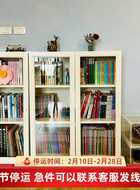 IKEA宜家毕利奥克伯书柜带门家用简约收纳柜展示柜80x30x106厘米