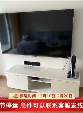 IKEA宜家彼亚斯电视柜高光白色家用小户型收纳柜160x42x45 厘米