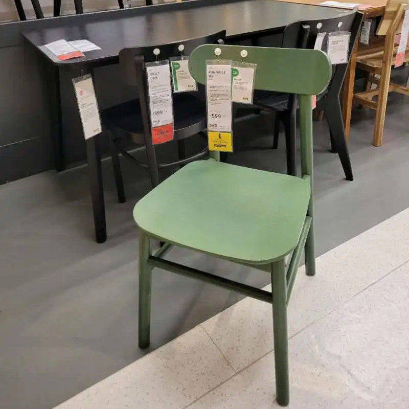 宜家代购瑞宁椅子桦木家用客厅餐椅现代简约实木靠背椅休闲学习椅