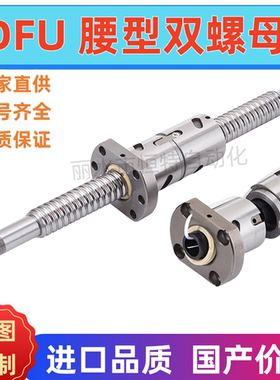 高品质腰型双螺母滚珠丝杆DFU2005 4010 5010 金属反向器螺母螺杆