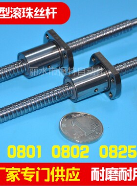 微小型轧制滚珠丝杆精密升降螺杆SFK0801 25 1002 04孔螺母小导程