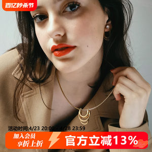 ALP JEWELRY道PATH双层金色锁骨链项链高级感轻奢欧美时髦小众女